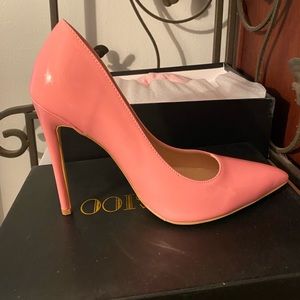 Baby pink stilettos